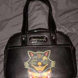 Sourpuss Clothing Black Cats Mini Bowler Bag HTF